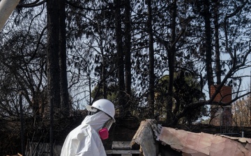 Soldiers clear wildfire hazardous waste from homes in Pacific Palisades