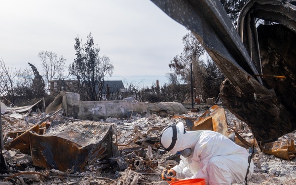 Soldiers clear wildfire hazardous waste from homes in Pacific Palisades