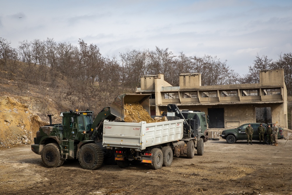 KFOR engineer soldiers begin improvements to Camp Vrelo's obstacle course and shooting range