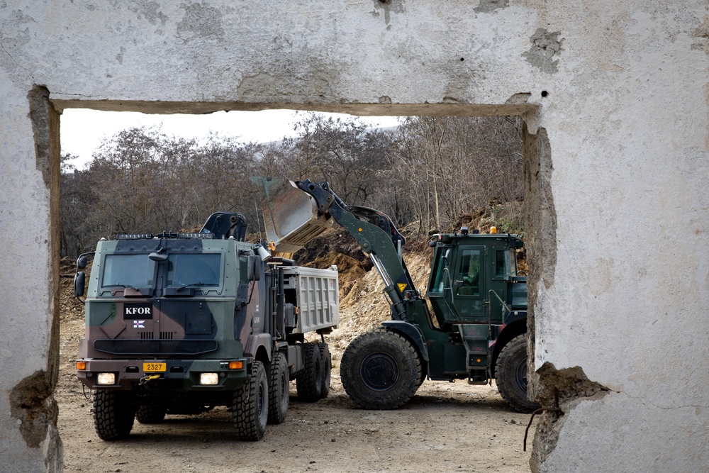 KFOR engineer soldiers begin improvements to Camp Vrelo's obstacle course and shooting range