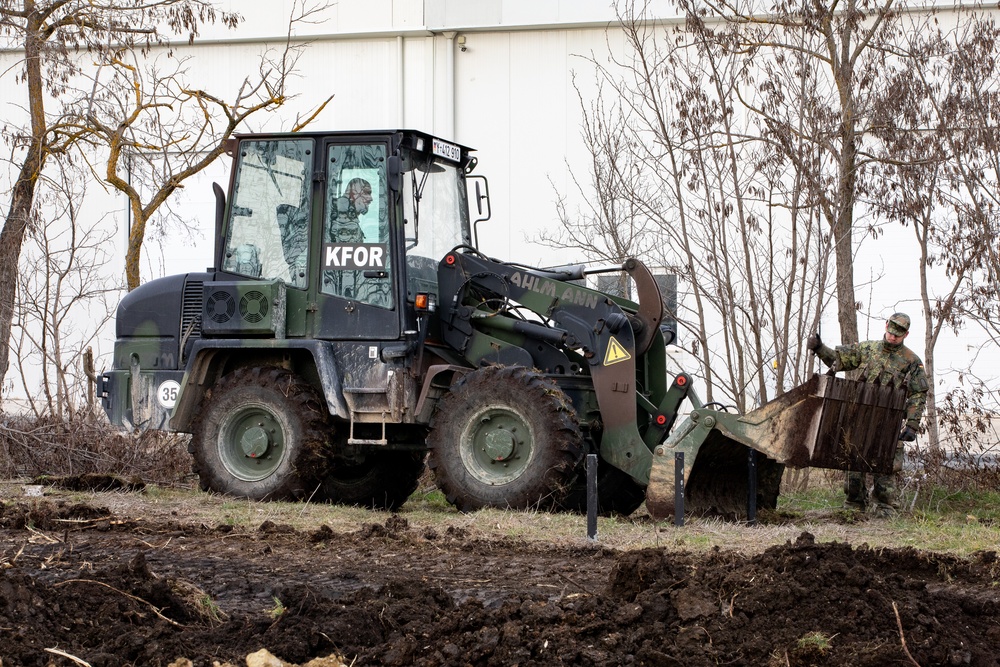 KFOR engineer soldiers begin improvements to Camp Vrelo's obstacle course and shooting range