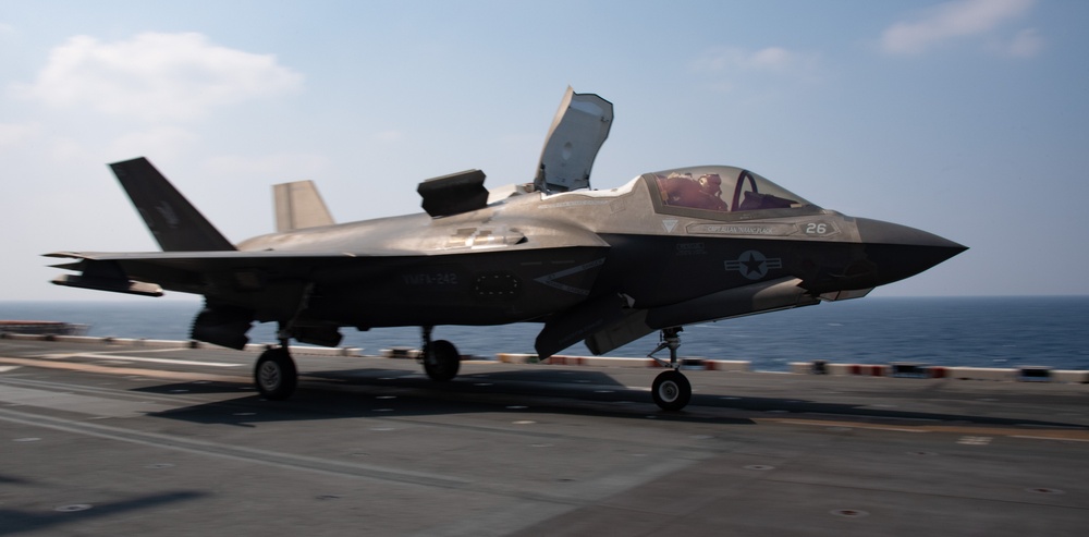 F-35B Flight Over USS America (LHA 6)