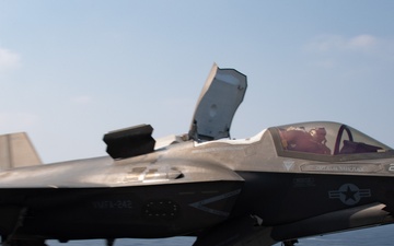 F-35B Flight Over USS America (LHA 6)