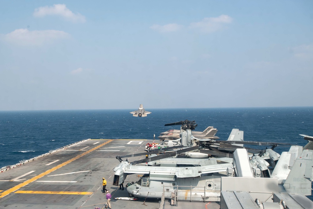 F-35B Flight Over USS America (LHA 6)