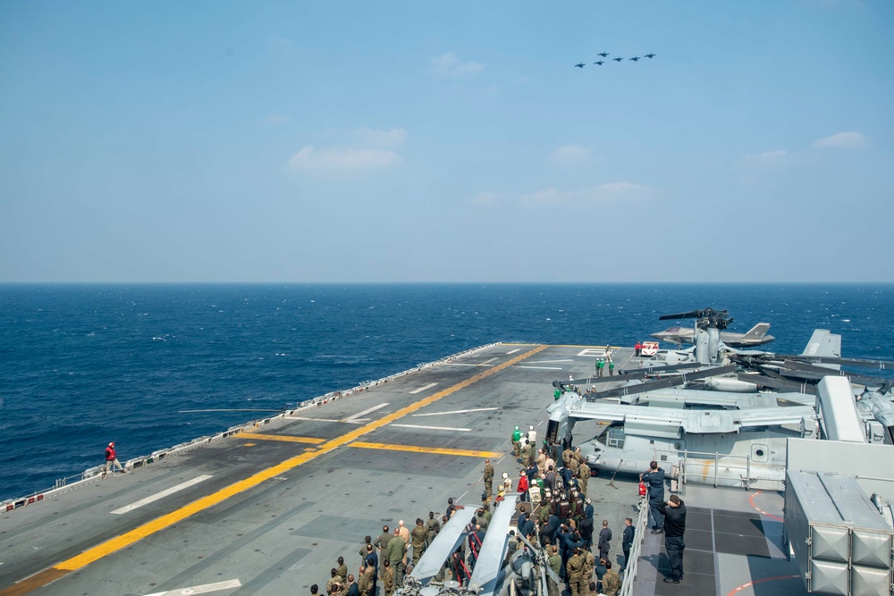 F-35B Flight Over USS America (LHA 6)