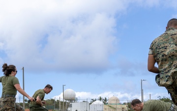 U.S. Marines simulate aiding casualties during Cope North 25