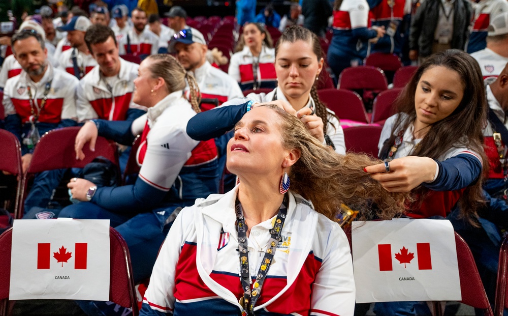 Team U.S. competitors celebrate during 2025 Invictus Games closing ceremony