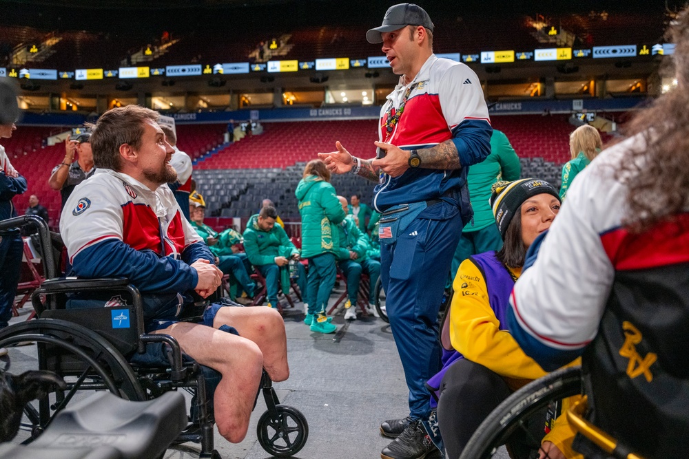 Team U.S. competitors celebrate during 2025 Invictus Games closing ceremony