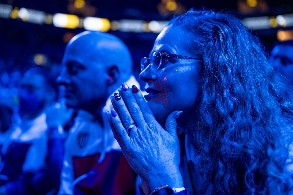 Team U.S. competitors celebrate during 2025 Invictus Games closing ceremony