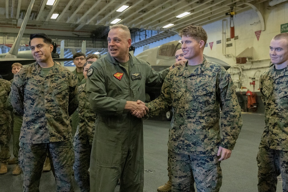 31st MEU |U.S. Marine Corps Maj. Gen. Marcus Annibale visits USS America and USS John L. Canley
