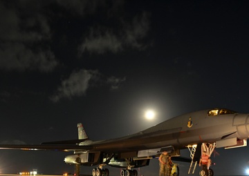 34th Expeditionary Bomb Squadron B-1B Lancer returns to Andersen AFB from Aero India 2025 air show