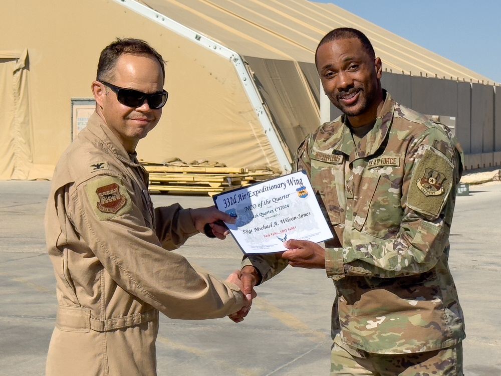 332nd AEW command team presents quarterly awards