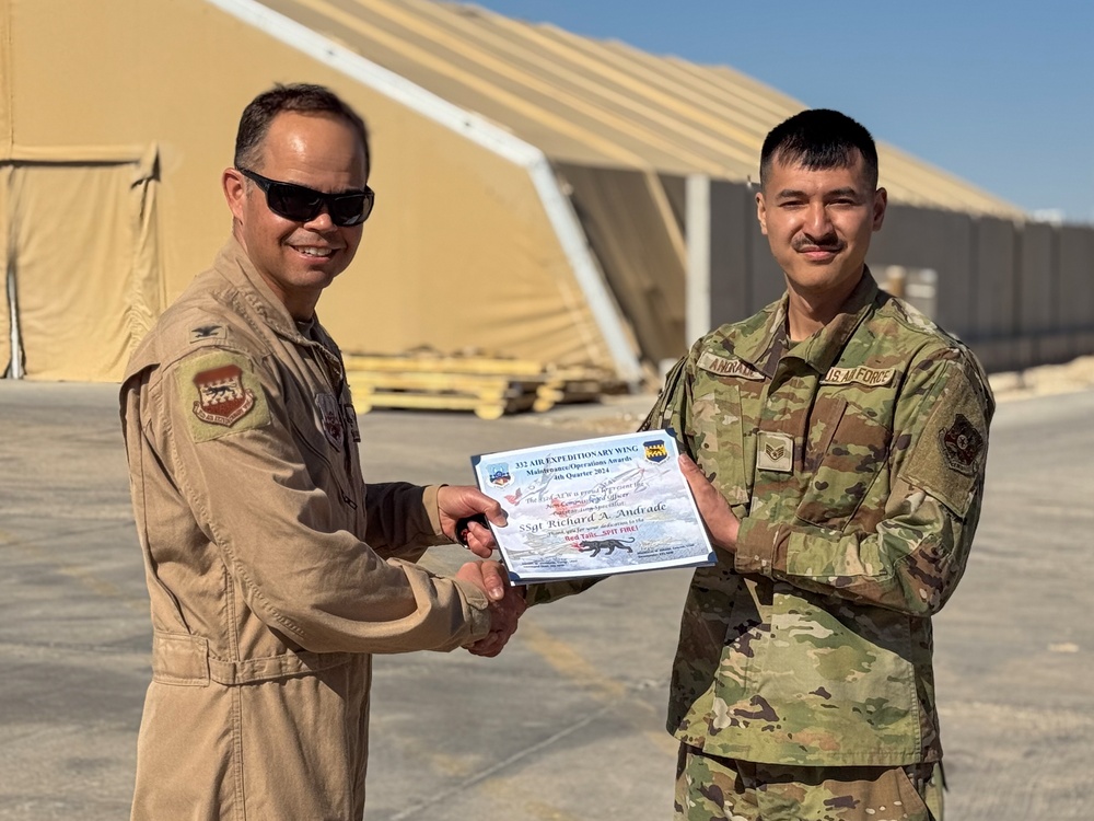 332nd AEW command team presents quarterly awards