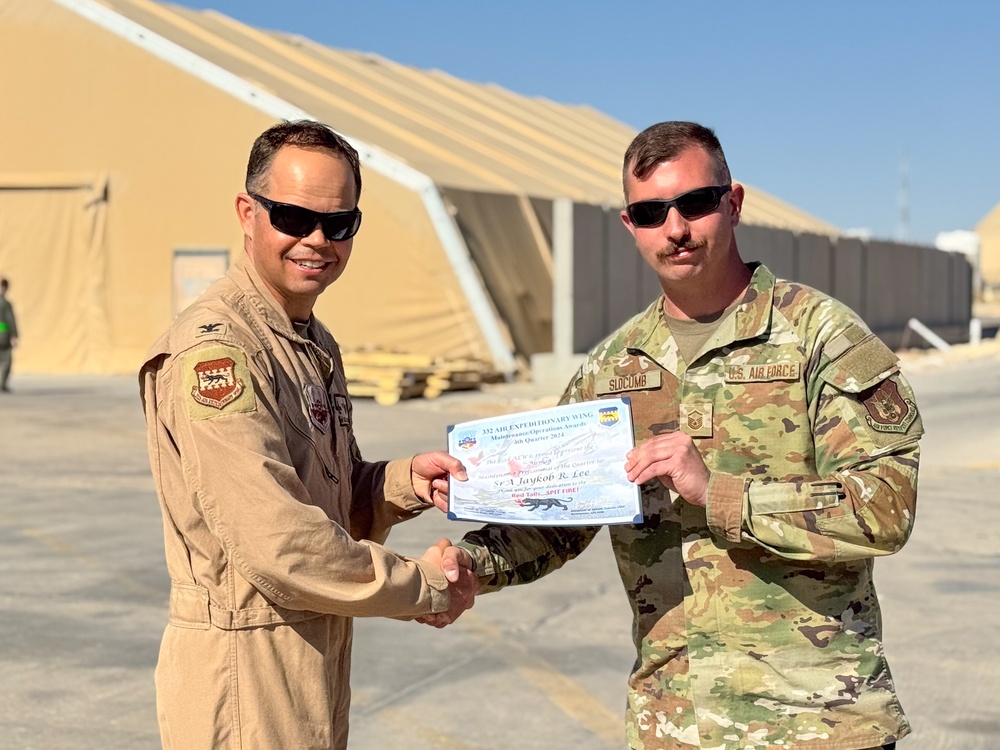 332nd AEW command team presents quarterly awards