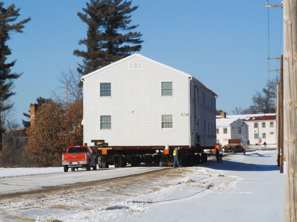 Workers successfully move second World War II barracks at Fort McCoy; preparations under way to move third building