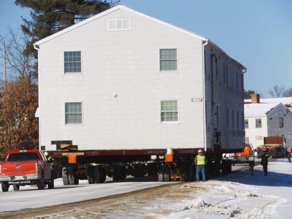 Workers successfully move second World War II barracks at Fort McCoy; preparations under way to move third building