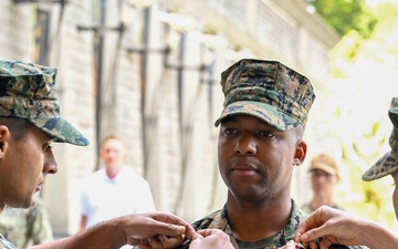 COMLOG WESTPAC’S USMC CWO Antonio Milord Promotes to the rank of Captain, Feb. 3, 2025