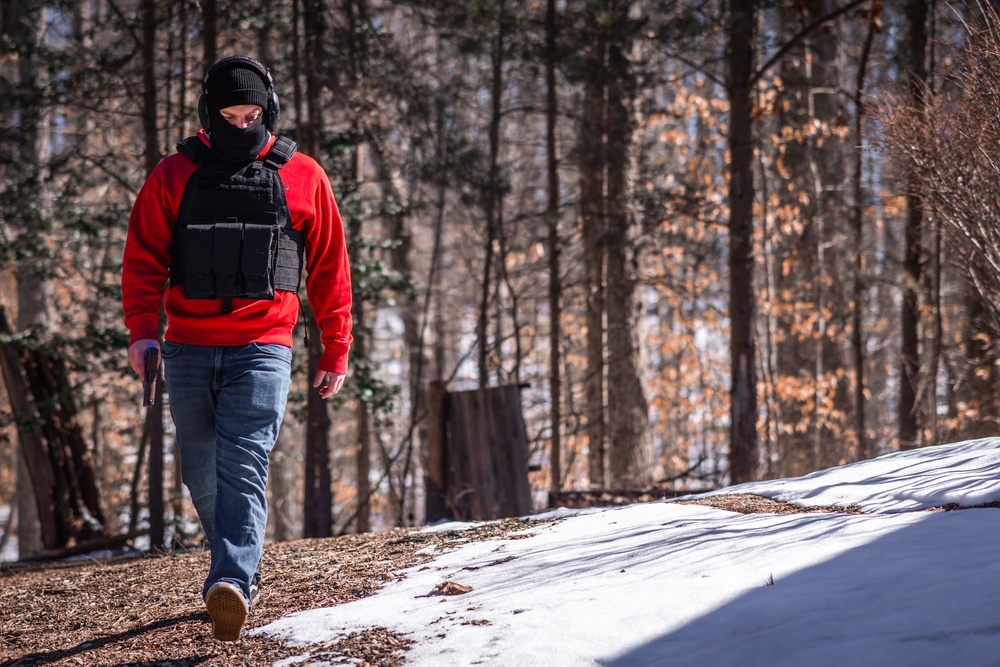 U.S. Marines conduct an active shooter drill on Marine Corps Base Quantico