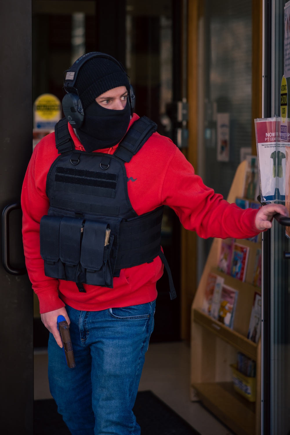 U.S. Marines conduct an active shooter drill on Marine Corps Base Quantico