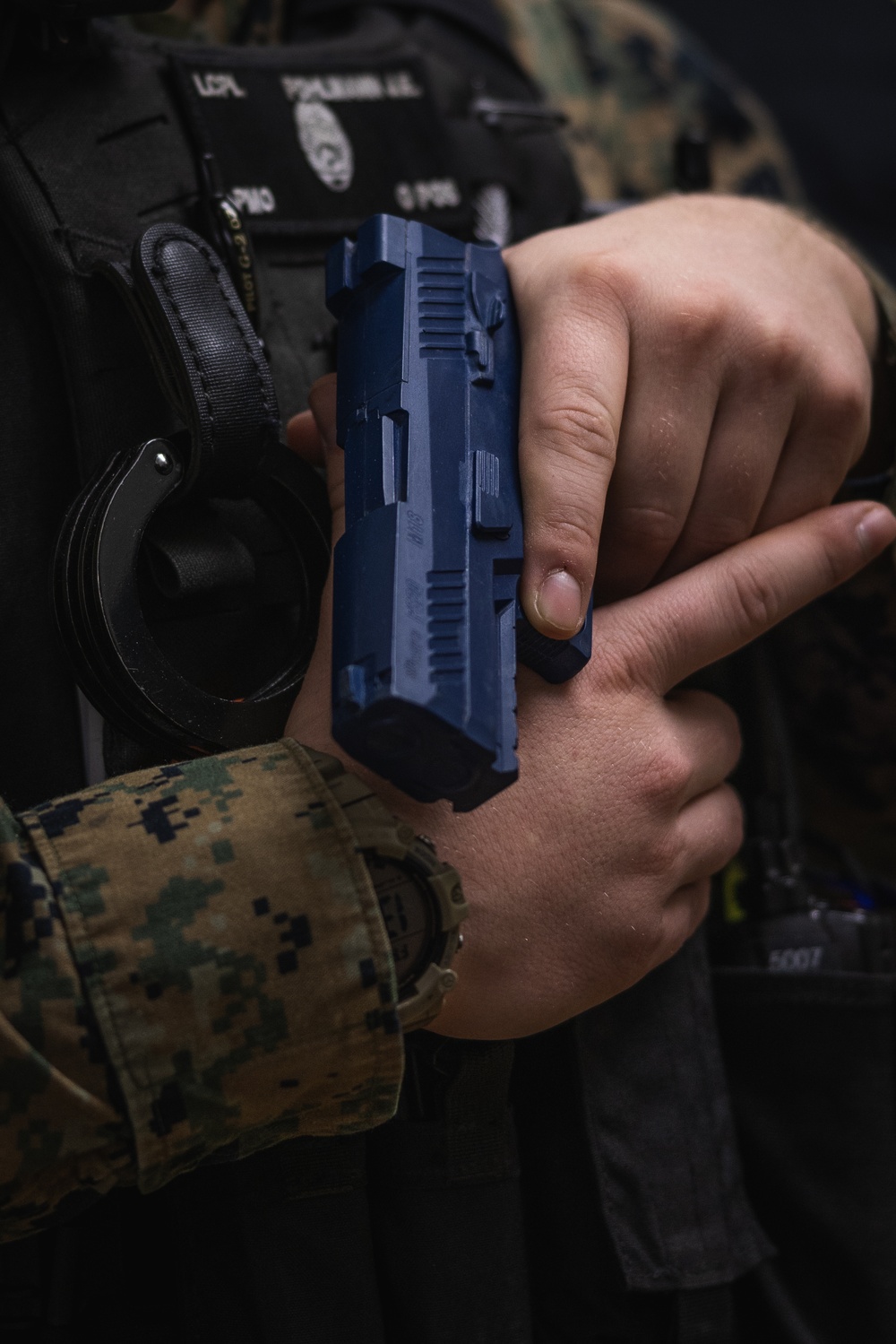 U.S. Marines conduct an active shooter drill on Marine Corps Base Quantico