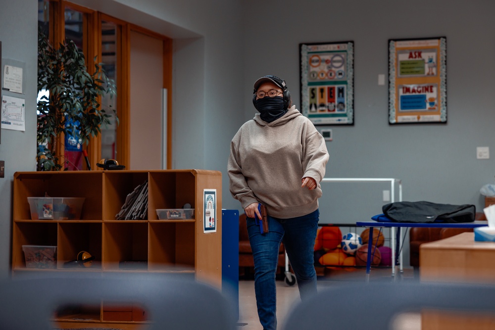 U.S. Marines conduct an active shooter drill on Marine Corps Base Quantico