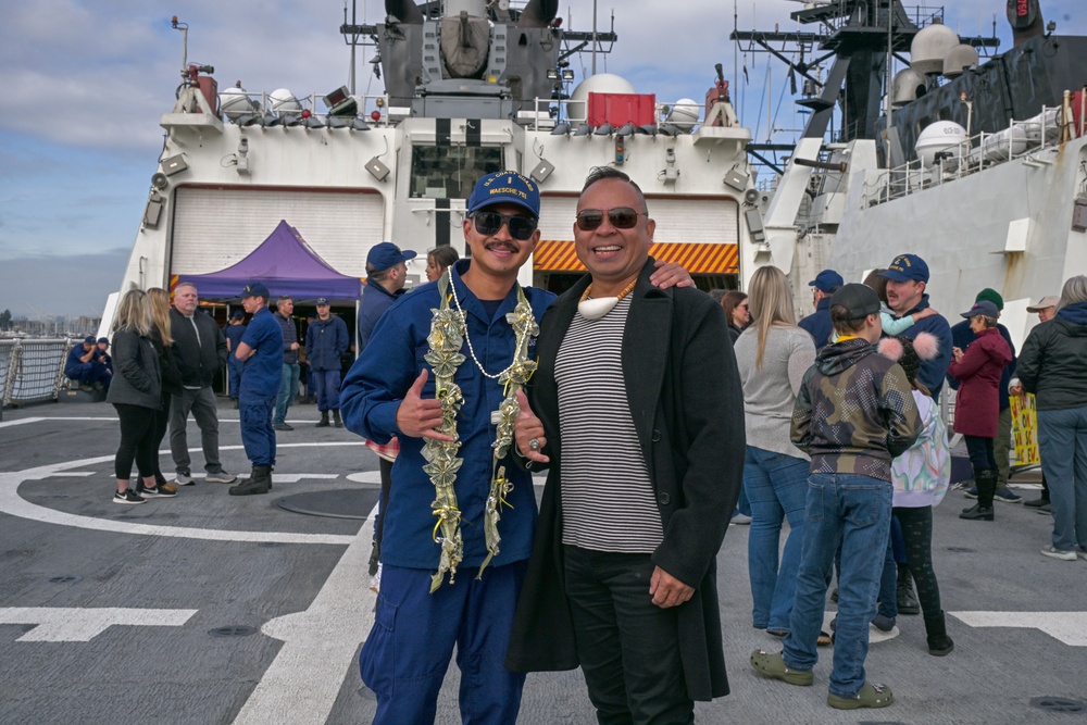 U.S. Coast Guard Cutter Waesche returns home after 82-day counternarcotics patrol in Eastern Pacific Ocean