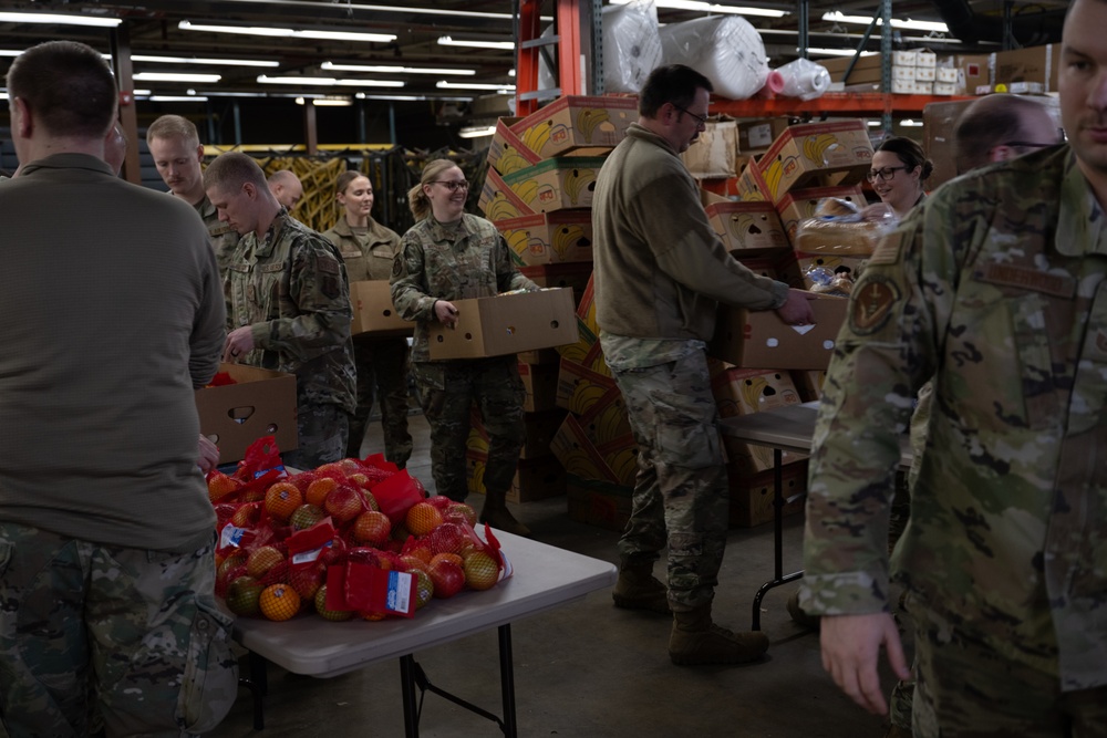 181st Intelligence Wing Assemble Meal Baskets for Community Distribution