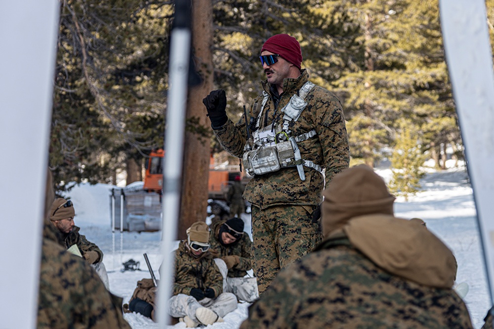 Marines with 3/5 participate in Avalanche Rescue Class during MTX 1-25