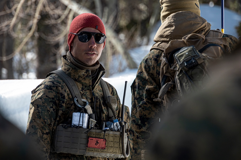 Marines with 3/5 participate in Avalanche Rescue Class during MTX 1-25