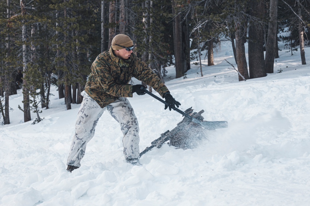 Marines with 3/5 participate in Avalanche Rescue Class during MTX 1-25