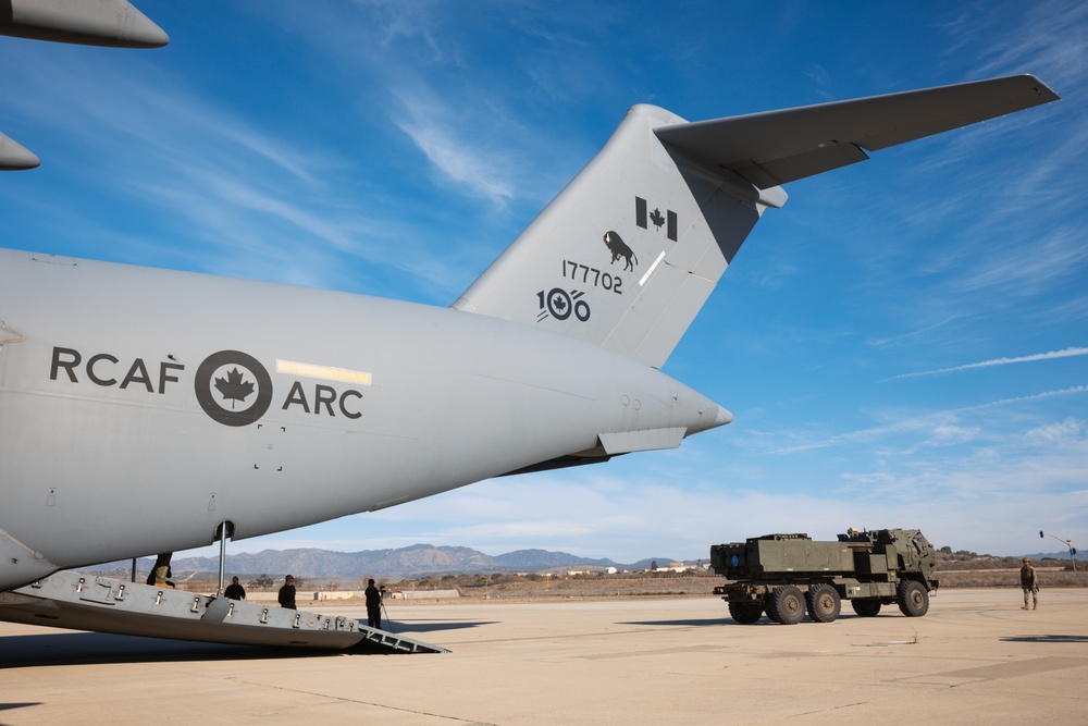 U.S. Marines rehearse HIMARS employment with Royal Canadian Air Force