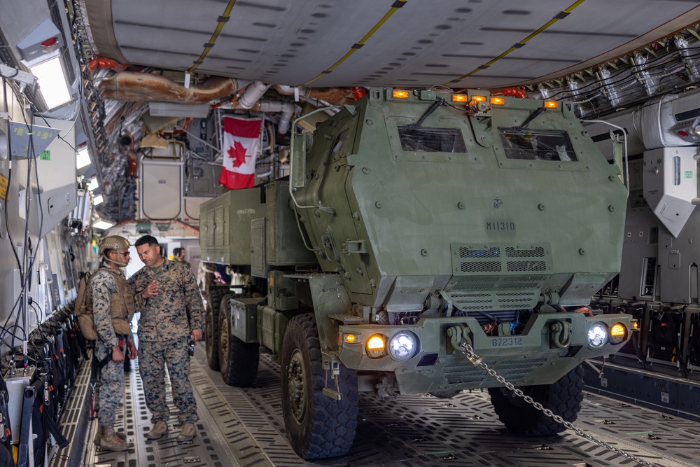 U.S. Marines rehearse HIMARS employment with Royal Canadian Air Force