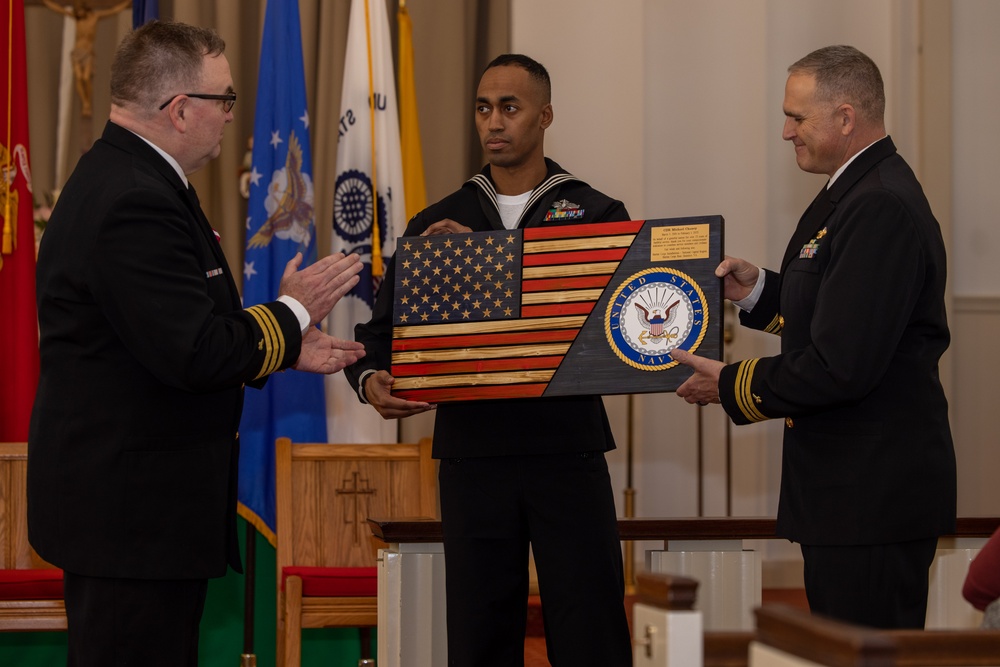 Retirement ceremony for Chaplain Cmdr. Chaney