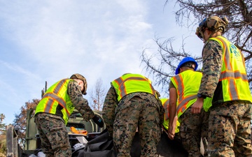 1ST MLG Marines Wrap Hazardous Fire-damaged Lithium-ion Batteries