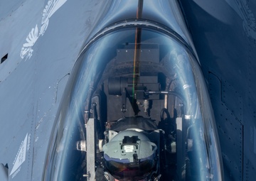 U.S. Air Force KC-135 refuels F-16 flight