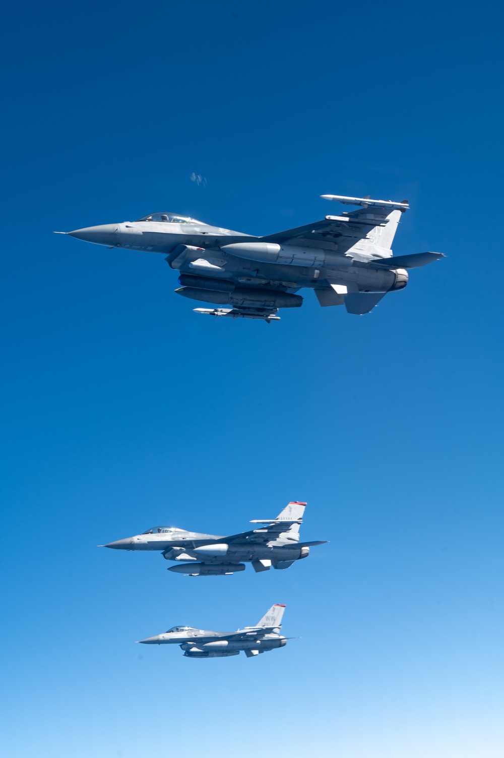 U.S. Air Force KC-135 refuels F-16 flight