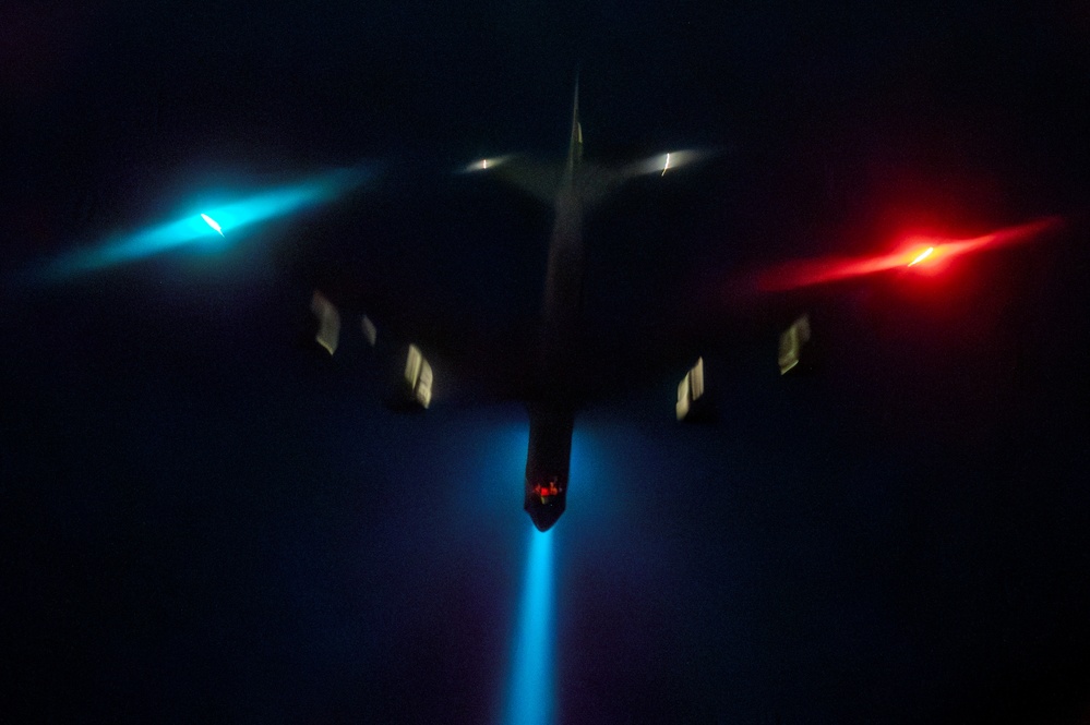 B-52 Stratofortresses conduct nighttime show of presence mission over USCENTCOM