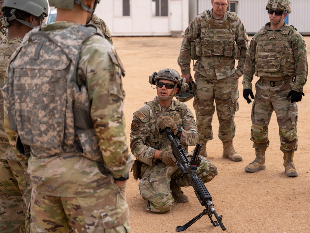 378th ESFS Defenders Train with M240B Machine Gun