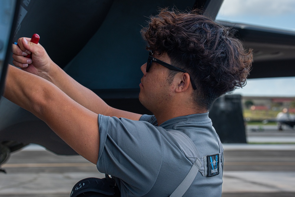 JASDF personnel, leadership come together to watch take-offs at Andersen AFB for CN25