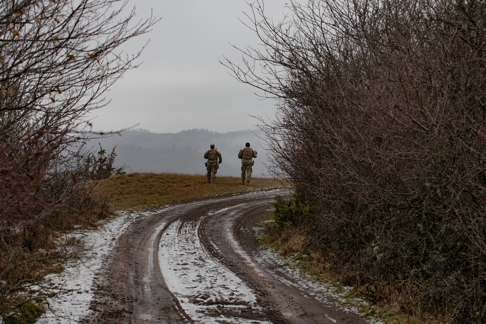 U.S. Army KFOR Soldiers conduct routine security patrol in Kosovo