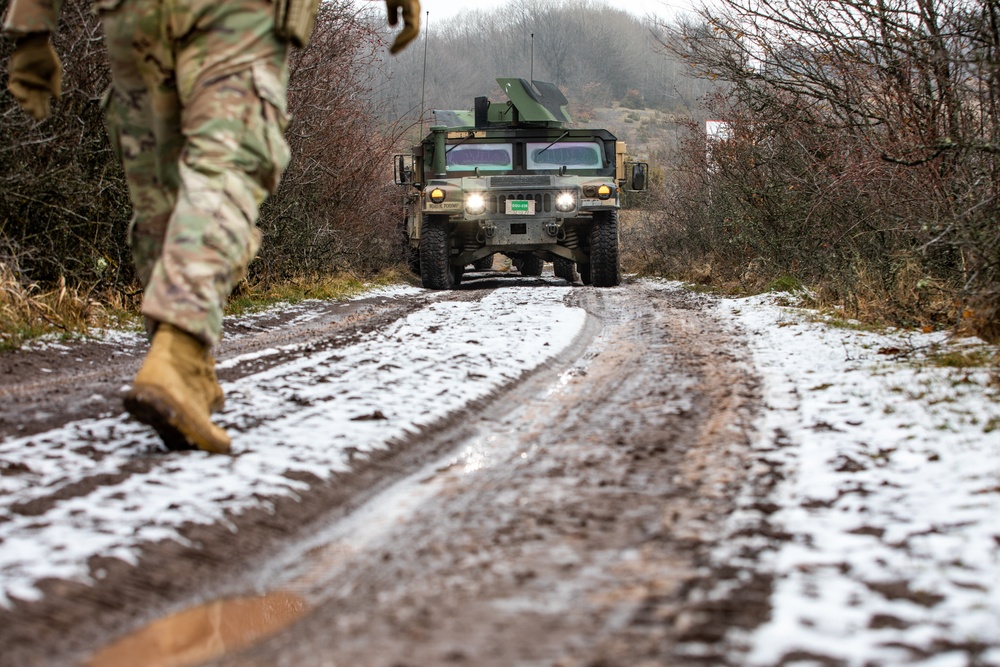 U.S. Army KFOR Soldiers conduct routine security patrol in Kosovo