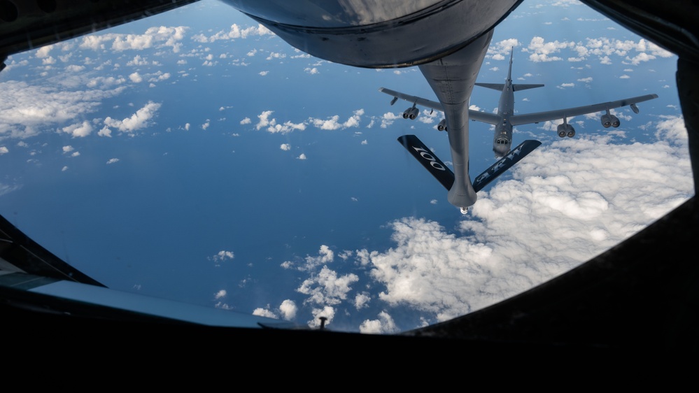 100th ARW KC-135s refuel 2 B-52s