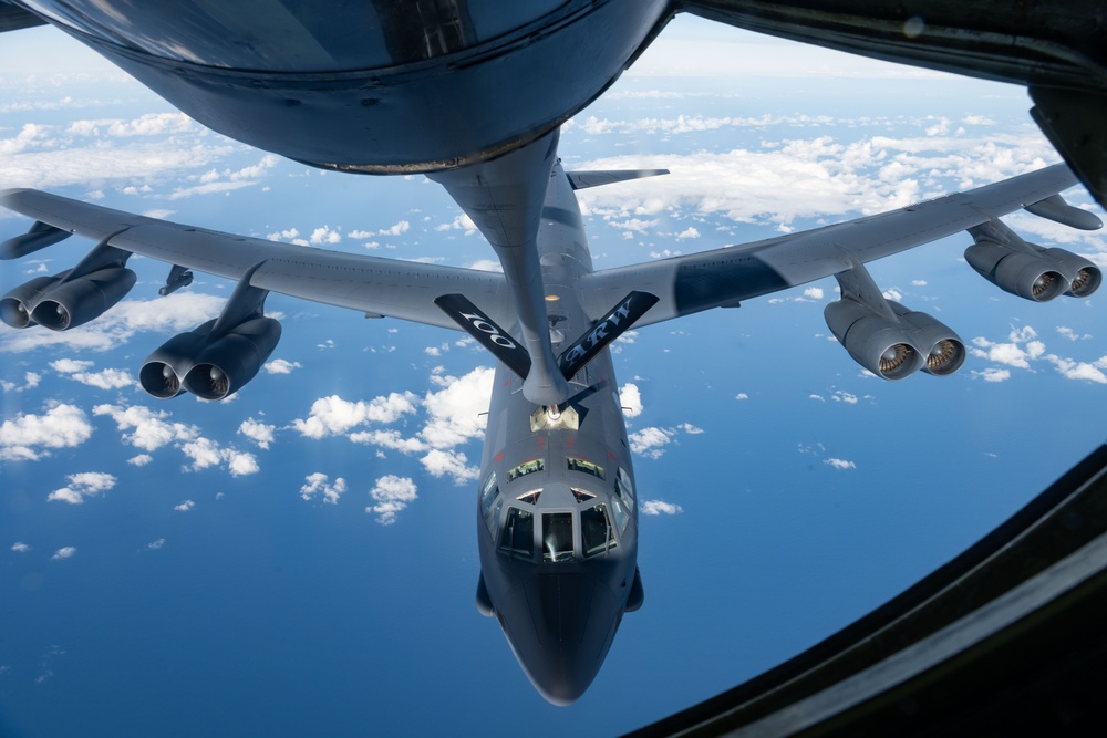 100th ARW KC-135s refuel 2 B-52s