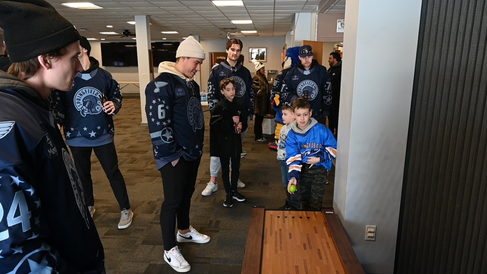 Springfield Thunderbirds Hockey Team Tours Barnes Air National Guard Base Before Military Appreciation Night