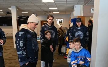 Springfield Thunderbirds Hockey Team Tours Barnes Air National Guard Base Before Military Appreciation Night