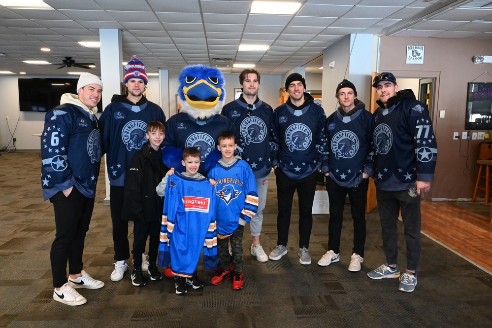 Springfield Thunderbirds Hockey Team Tours Barnes Air National Guard Base Before Military Appreciation Night