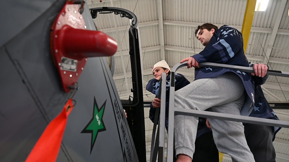 Springfield Thunderbirds Hockey Team Tours Barnes Air National Guard Base Before Military Appreciation Night