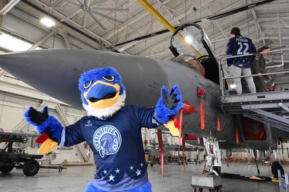 Springfield Thunderbirds Hockey Team Tours Barnes Air National Guard Base Before Military Appreciation Night