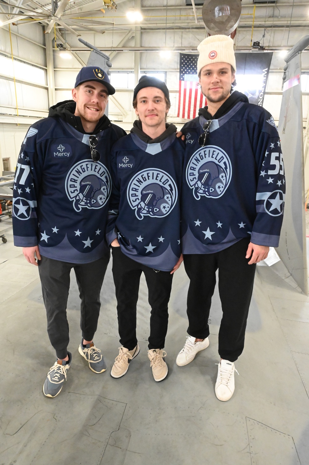 Springfield Thunderbirds Hockey Team Tours Barnes Air National Guard Base Before Military Appreciation Night