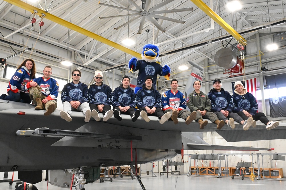 Springfield Thunderbirds Hockey Team Tours Barnes Air National Guard Base Before Military Appreciation Night